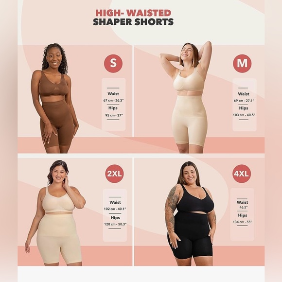 NWT -Empetua by Shapermint High Waisted Shaper Short - Nude Size XL/XXL - Picture 5 of 8